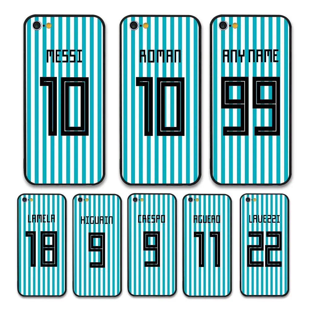 

European Football Argentina National Team Jersey style Messi Roman Custom Names and Numbers case for iPhone 6 6S Phones cases