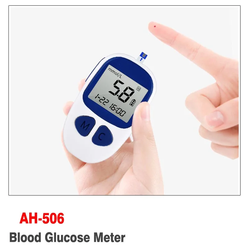 

mmol/L and mg/dl Diabetic Blood Sugar Detection Blood Glucose Meter Glucometer Medidor de Glicemia +50 Strips & 50 Needles BG506