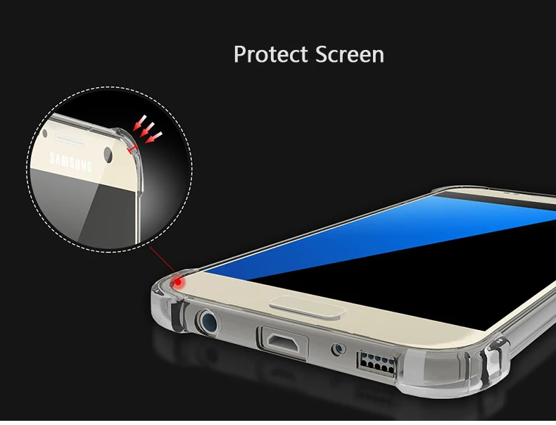 CAPSSICUM S7 противоударный мягкий прозрачный чехол для samsung Galaxy S7 Air Cushion TPU Силиконовый противоударный чехол для задней крышки прозрачный