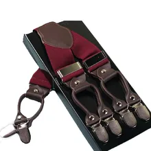 3,5 см новые подтяжки унисекс эластичные y-образные регулируемые пряжки шесть кнопок дизайн взрослых мужчин и женщин брюки аксессуар-ремешок