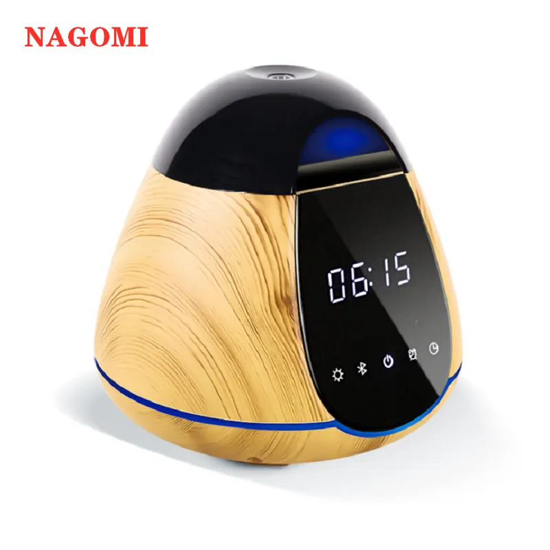 

250ml Ultrasonic Air Humidifier Bluetooth Speaker Touch Screen Alarm Clock Aroma Essential Oil Diffuser With Night Light