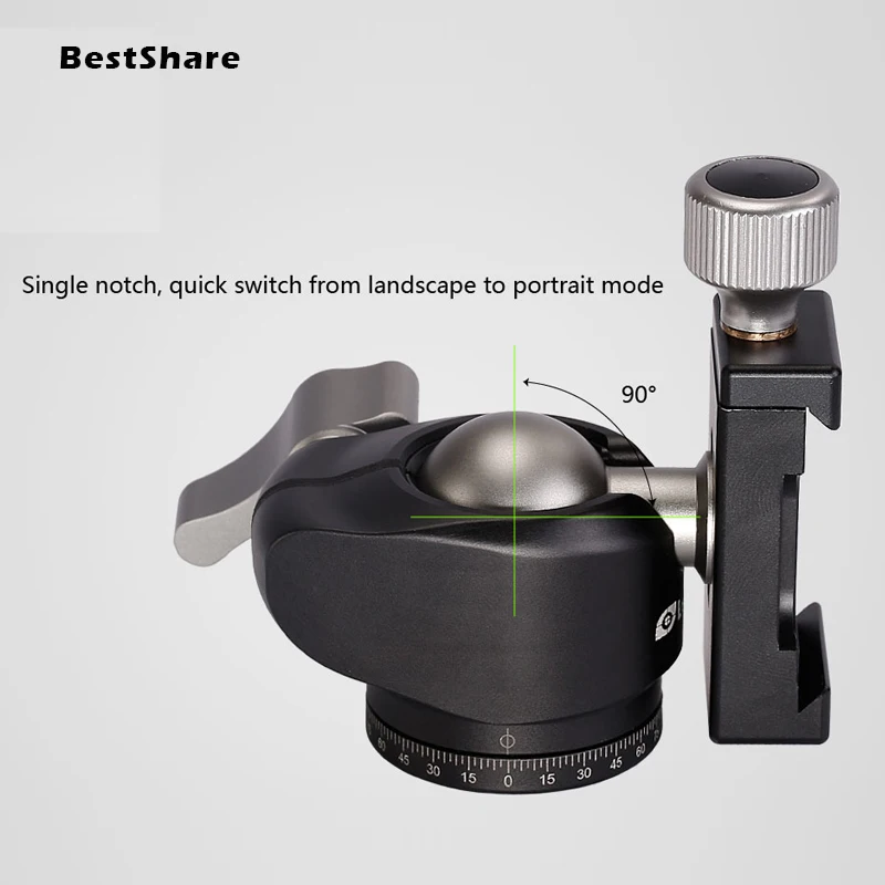 Camera Tripod Aluminum Alloy Ball Head Panoramic with Arca-swiss quick release palte as RRS