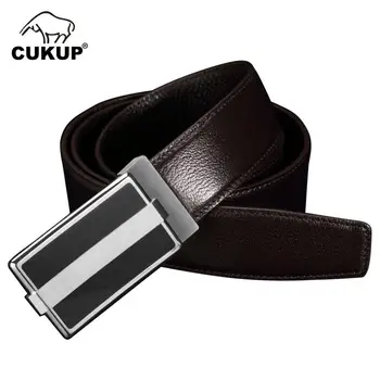

CUKUP Top Quality Real Cowskin Leather Belts Brass Automatic Buckle Metal Male Waistbands Belt Men Fashion Accessories LUCK717