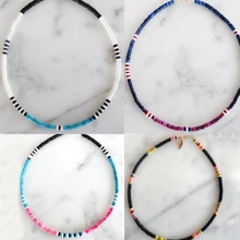 Богемский воротник vsco девушка lucite shell Чокеры Ожерелье bijoux femme переработанный диск Африканский виниловый бисер ожерелье для женщин HEISHI