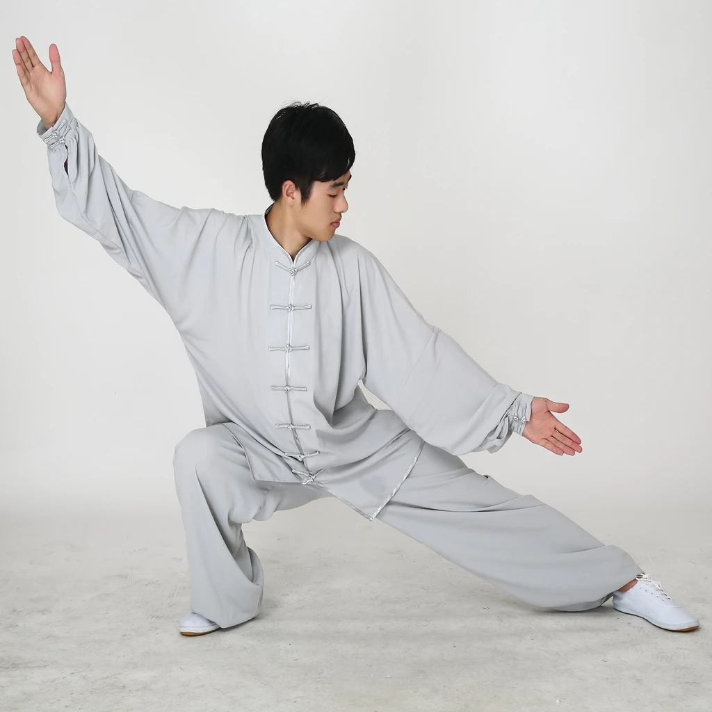 Terno Uniforme de Manga Comprida Uniformes Tai Chi Roupas Exercício