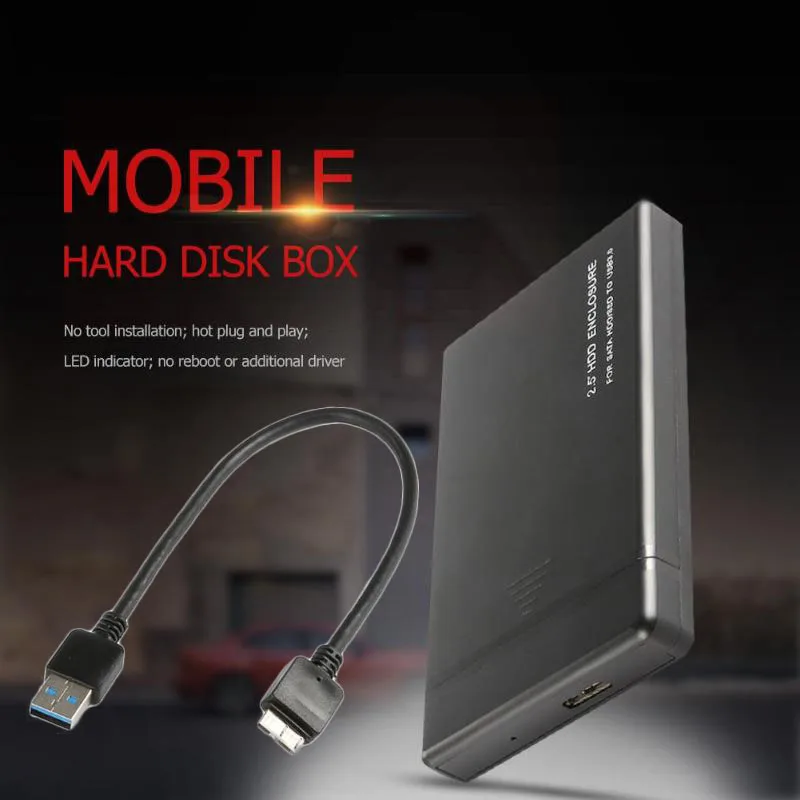 

New 2.5 Inch HDD Case USB3.0 SATA 3.0 External Hard Drive Enclosure Box 6Gbps Support UASP