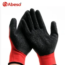 Abeso противоскользящие защитные перчатки резиновые рабочие перчатки машинные защитные перчатки нейлоновое покрытие Пальмовая вентиляция A4021