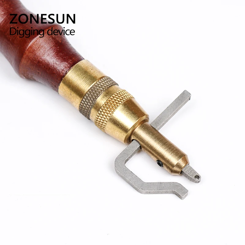 ZONESUN 5 в 1 регулируемый Groover Кожа ремесло инструменты для профессионального шитья складка 3 заменить кромку скошенная резьба Рабочая швейная седло