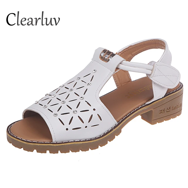 

Brand new square with sandals in summer with 3.5cm women's shoes casual comfort summer flat sandals black white beige C1311