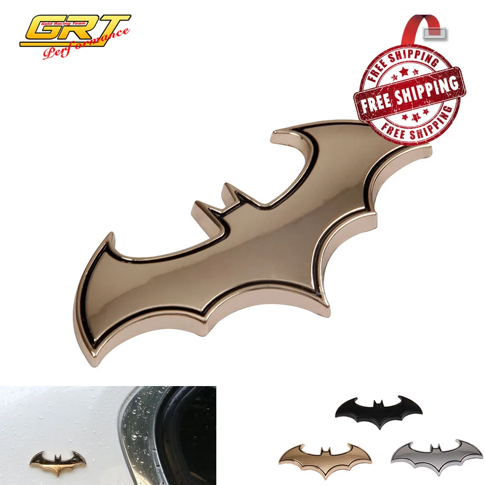 GRT Free Shipping 3D Metal Bat Logo Car Styling Car Stickers Metal