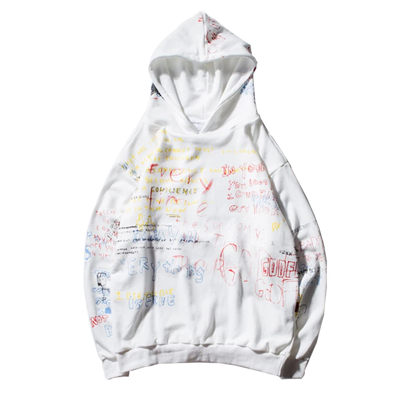 

Harajuku Graffiti Hoodie Sweatshirt Men/Women Hip Hop Pullover Hoodies Streetwear Casual Fashion Clothes Autumn 2019 Cotton