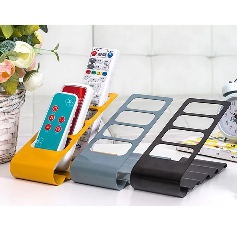 

Plastic TV DVD VCR Step Remote Control Mobile Phone Holder Stand Storage Caddy Organiser 4 Frame Home Organization V410