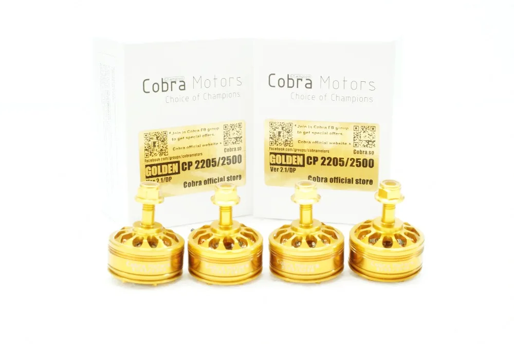 

Golden Champion Cobra Motor CP2205-2500Kv,Free Shipping, 4pcs/Set Brushless Motor for Mini Drone Racing, FPV racing