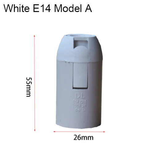 Цоколем E27 E14 пластиковый держатель лампы с полной резьбой Ретро декоративный светильник, фитинги, светодиодный черно-белый светильник - Цвет: E14 White Model A