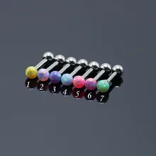 1 шт. модные опаловые каменные серьги-гвоздики серьги-гантели титановая сталь 0,8 мм 3 мм хирургическая нержавеющая сталь анти-аллергические Brincos для женщин