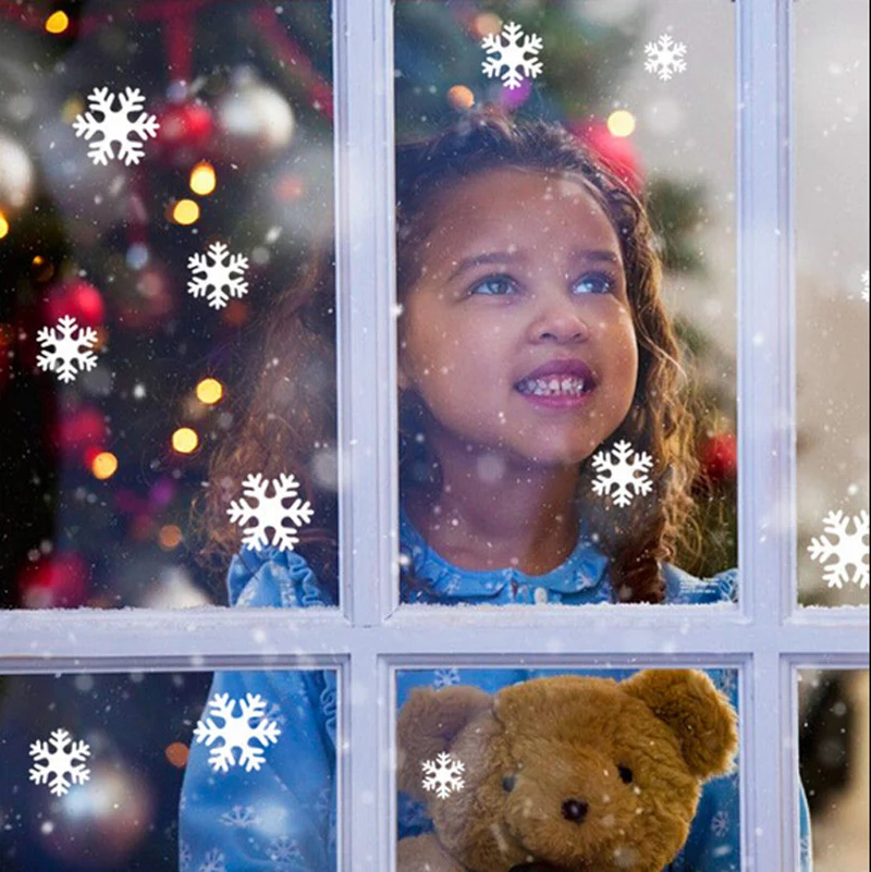 New Wall Stickers White Snow Snowflake Frozen Window Decoration Christmas Decal Vinyl Art Home Decor Removable Hot