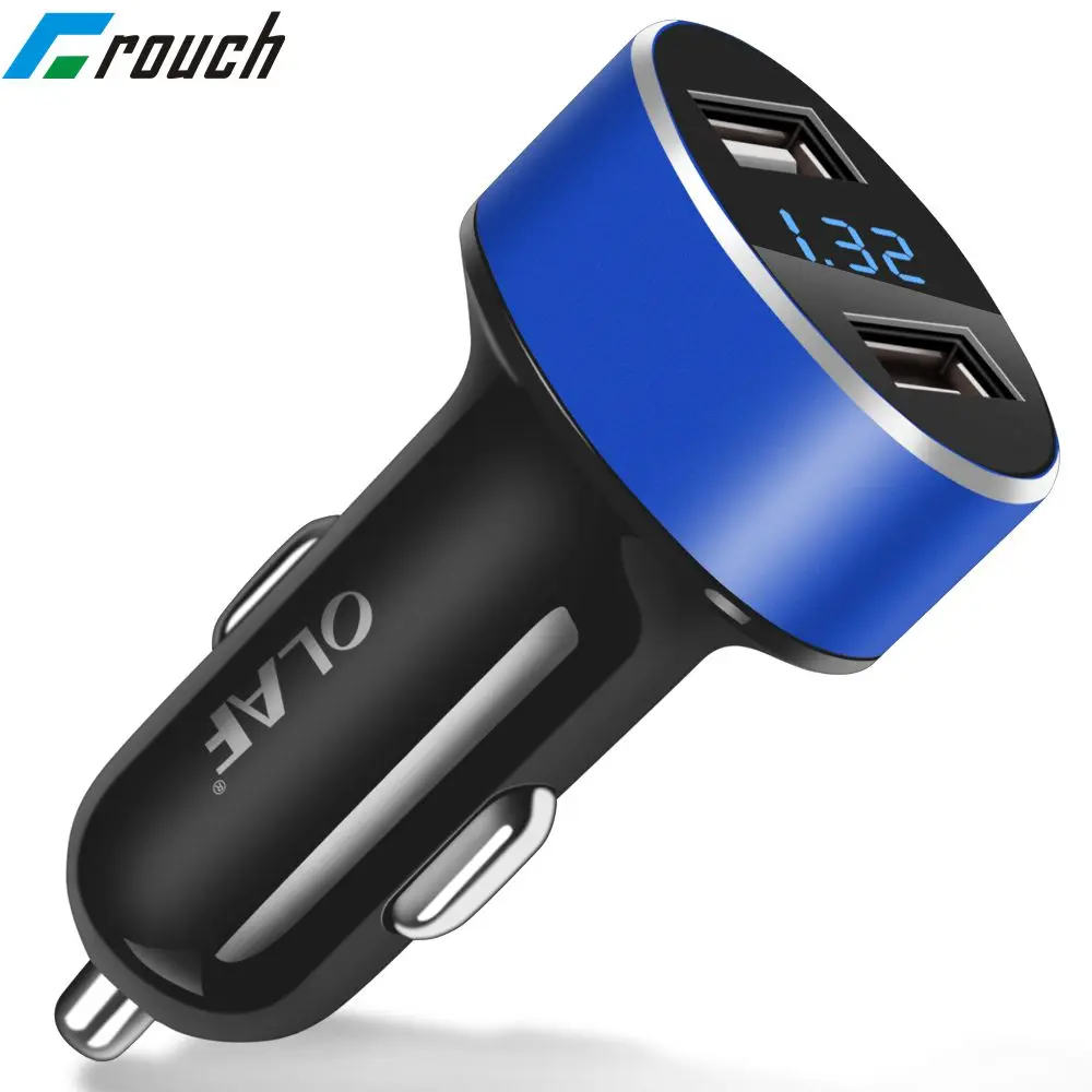 

5V 2.1A USB Car-Charger with LED Screen Smart Auto Car Charger Adapter Charging USB Cable for Samsung Xiaomi Car Phone Charger