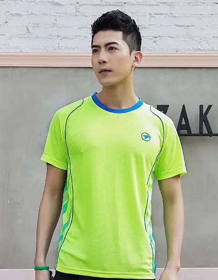 Men Green Shirt Рубашка для бадминтона комплект мужские теннисные шорты, набор для настольного тенниса одежда, теннис одежда для девочек, Для женщин спортивная форма - Цвет: Men Green Shirt
