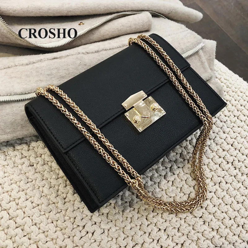 

CROSHO Simple Lock Chain Chain Single Shoulder Crossbody Bag