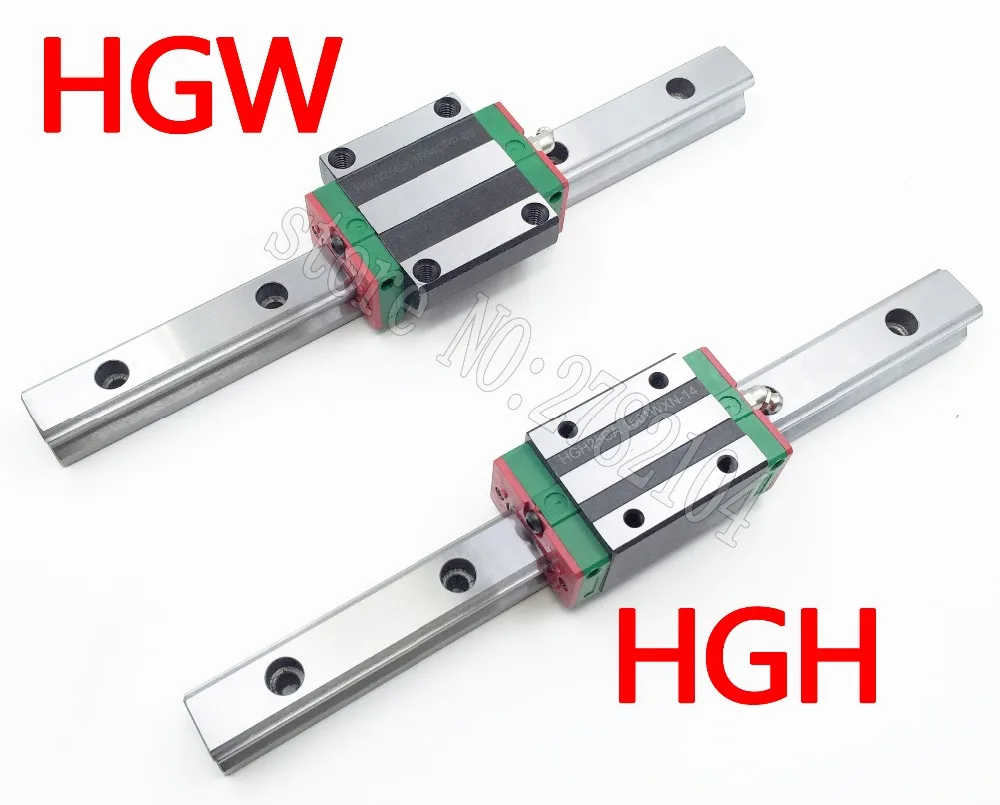 100mm de Comprimento com 1 Novo Guia Linear Ferroviário Hgr20 pc Transporte Bloco Linear Hgh20ca Hgh20 Hgw20cc Peças Cnc 5 Guias lineares