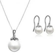 GVBORI Классический 18 К белый золотой натуральный акойя жемчужный набор жемчужный кулон и жемчужные серьги для женщин белый круглый прекрасный ювелирный подарок