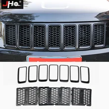 JHO ABS Front Grille Insert Meshes Bezel Frame Cover Trim For Jeep Grand Cherokee 2014-2018 2015 2016 17 Car Styling Accessories цена JHO ABS Front Grille Insert Meshes Bezel Frame Cover Trim For Jeep Grand Cherokee 2014-2018 2015 2016 17 Car Styling Accessories цены онлайн