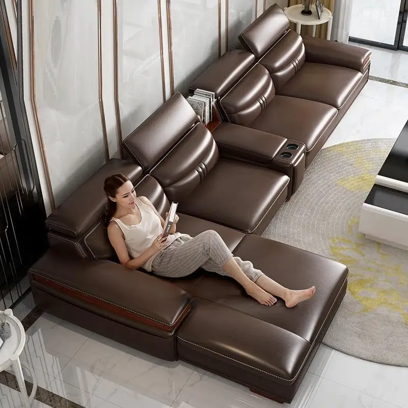 Oturma Grubu Kanepe Pouf Moderne Recliner Home Puff Para Sillon Leather Mobilya Set Living Room Furniture De Sala Mueble Sofa