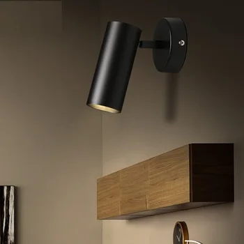 

Modern LED Wall Light Fixtures Fashion Iron Wall Lamp For Bedroom Black White Mounted Led Wall Sconce Bedside Lamps Luminaire