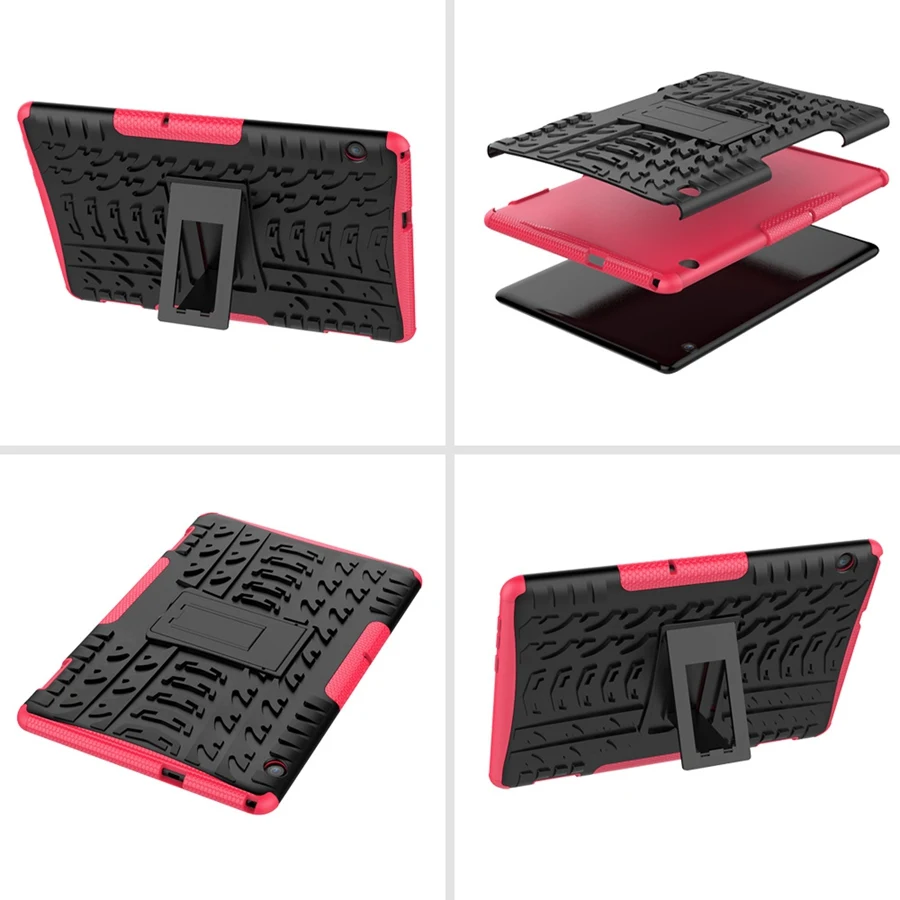 

for Huawei MediaPad T5 10.1 Hard Case Armor Heavy Duty Rubber Silicone TPU Phone Cases Cover Covers Defender Kickstand