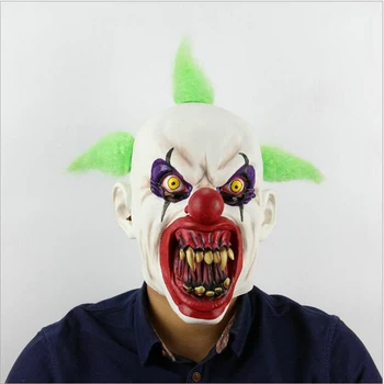 

Scary Latex Halloween Mask Blood Mouth Clown Cosplay Full Face Horror Masquerade Adult Funny Ghost Headgear Haunted Party Props