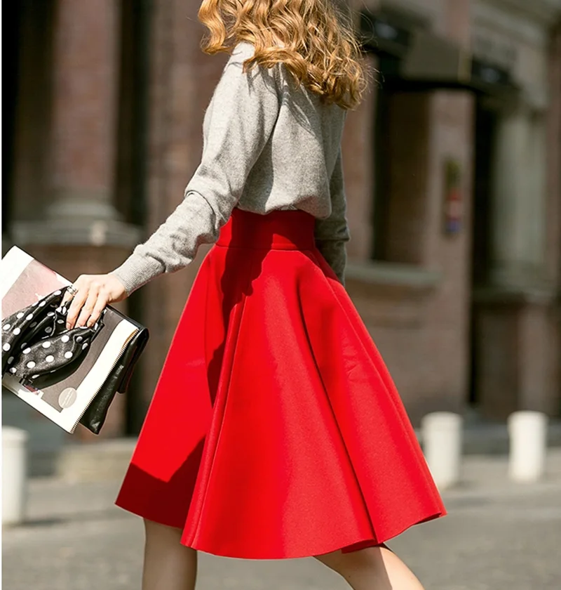 Beste Femininas Fashion Elegant Solid Lange Rokken 2018 Street Style Herfst vrouwen Solid Black Casual Hoge Taille Vintage Midi Rok