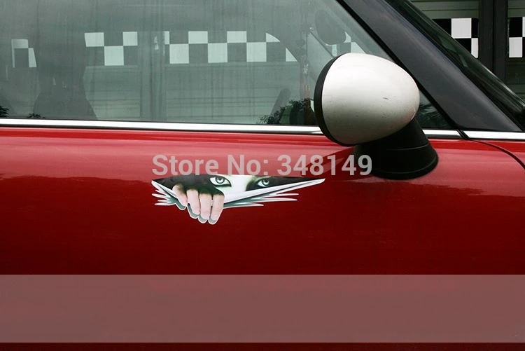 

Car Decoration Funny Car Sticker And Decal Monster Eyes Peeking For Chevrolet Cruze Ford Focus VW Golf Skoda Kia Opel Honda