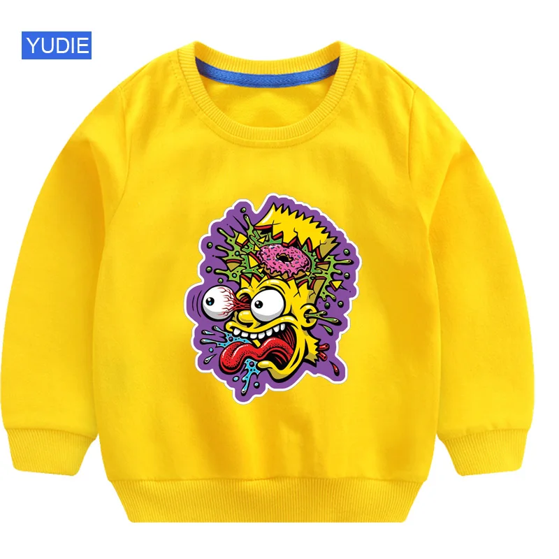 

sweatshirt kids 2019 New Cute Cotton Long Sleeve Tops Cartoon Anime Game Boy Girl Tops Breathable Comfort T Shirt Funny Cartoon