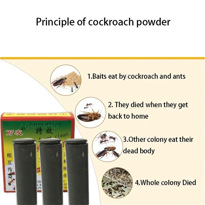 5 упаковок/лот эффективные муравьи тараканы наживка препараты тараканов репеллент муравей спрей трубка порошок убийца сад бытовой