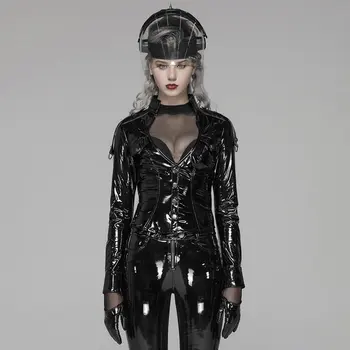 

Punk Rave Women's Goth PVC Faux Leather Short Jacket WY1043CCF
