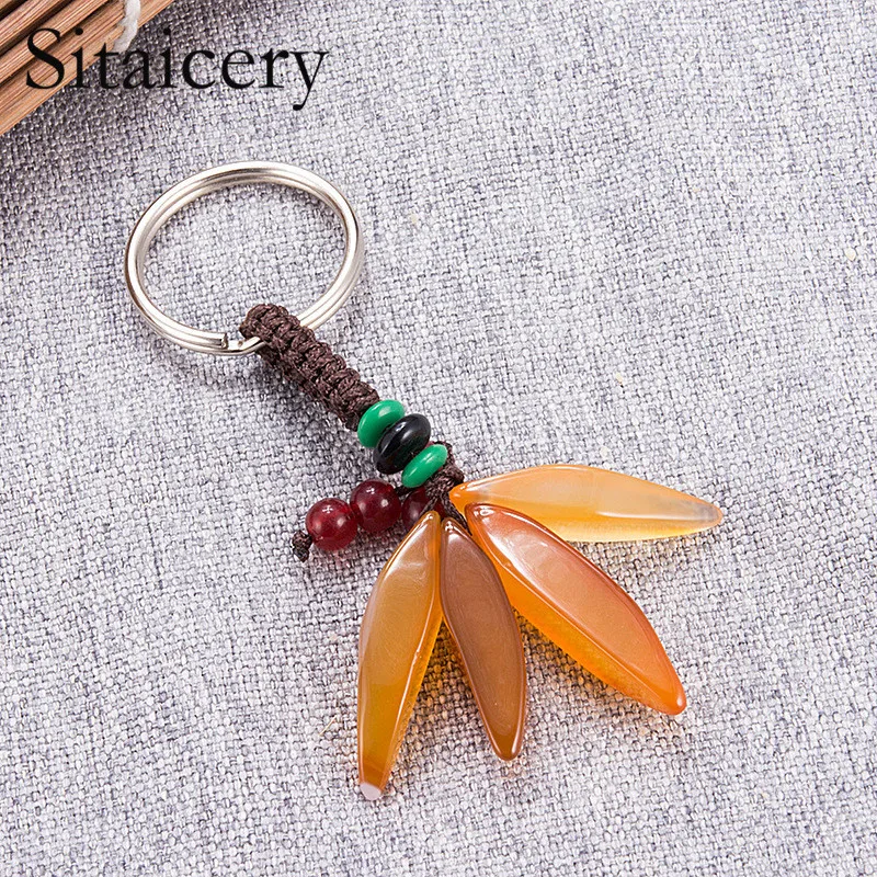 

Sitaicery 2PCS/Set Luck Car Key Chains Trinket Personalized Keychains For Men Boyfriend Gift Jewelry Pendant Luxury Keychain