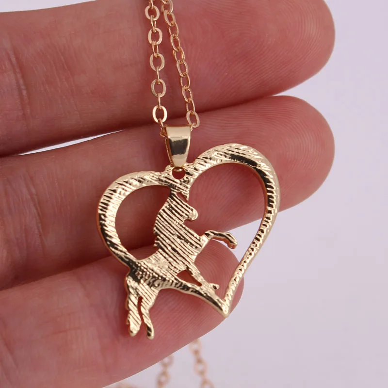 hzew new running horse and heart pendant necklace animal necklaces gift hzew new running horse and heart pendant necklace animal necklaces gift