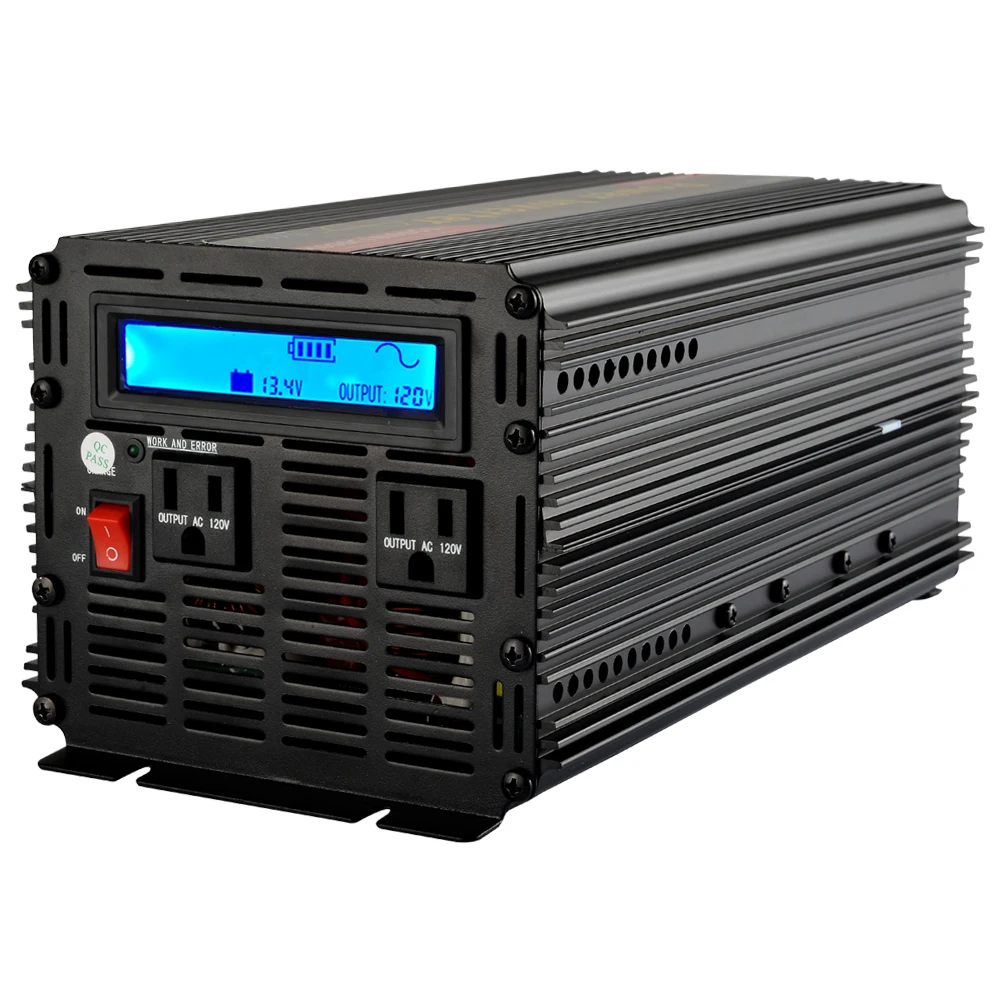 LCD Inverter 12V 110V 120V DC to AC 1500W pure sine wave inverter for