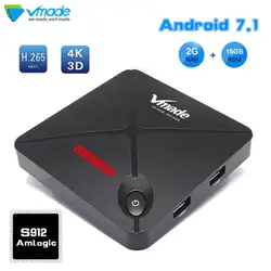 Vmade оригинальный 4 K HDR Android 7,1 ТВ коробка penta core Amlogic S912 Ultra HD 2G 16G Google Cast Netflix 3g USB dongle Media player