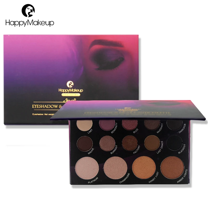 

Happy Makeup 14 Color Shimmer Matte Natural Glitter Eye Shadow Eyeshadow Palette Pigment Earth Tone Make Up Cosmetic Waterproof