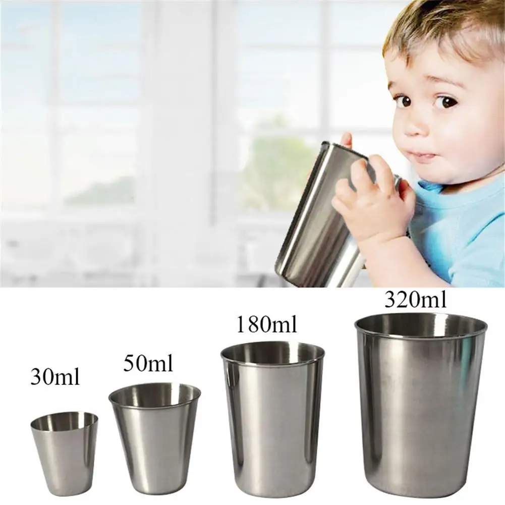 

50ml 30ml 180ml 320ml Stainless Steel Juice Beer Water Cup Unbreakable Stackable Pint Cups Juice Mug Coffee Cup Drinking Cups