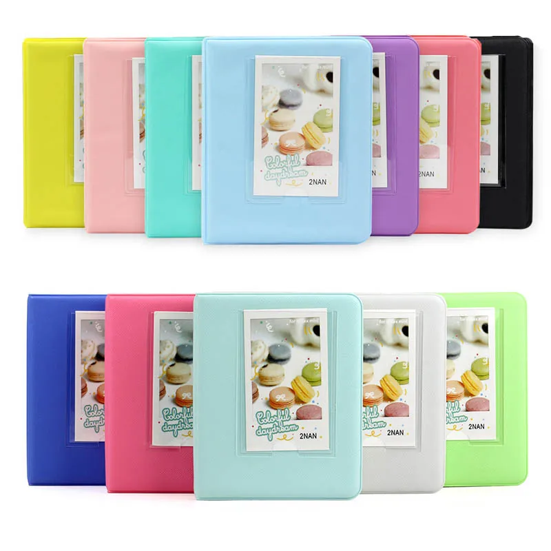 

64 Pockets Candy Color 3 Inch Photo Book Album Fujifilm Instax Mini Films Instant Mini 9 8 7s 90 70 Credit Name Card Case Holder