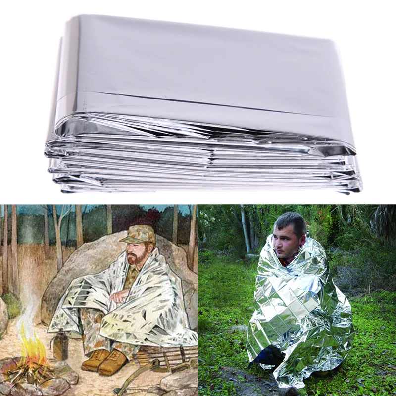 

Camping Mat Pad Silver Thin Emergency Survival Rescue Curtain Outdoor Life-saving Blanket Camping Mat US#V