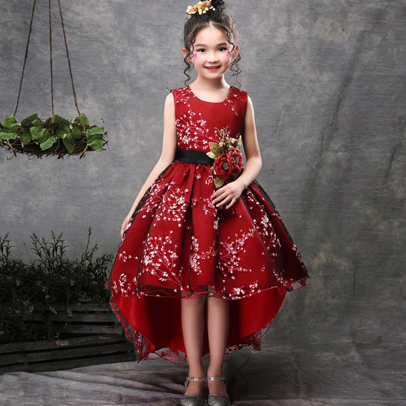 Вечерние Платья с цветочным рисунком для девочек; vestidos; Сатиновые ...