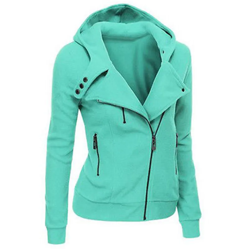 Women Ladies Hooded Jacket Long Sleeve Hoodies Sweatshirts Zip jackets for female Outerwear