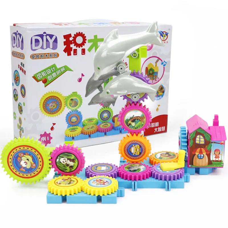 

DIY assembled gear blocks amazing building blocks electric remote control toy car children's educational toys