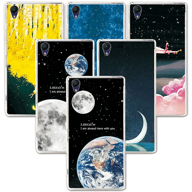 

FOR SONY Xperia Z2 D6502 D6503 L50W 5.2" Couple Phone Case Space Stars Fantasy Art Print Back Cover For Sony Z2