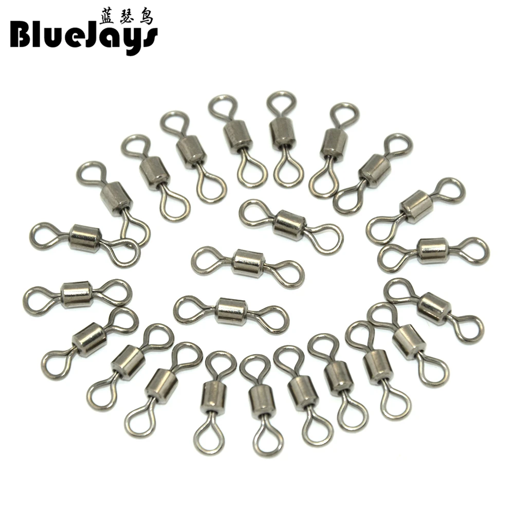 

Blueays 50Pcs/lot Ball Bearing Swivel Solid Rings Fish Connector Round 8 Shape Eye Rolling Swivels Rig Sea Carp Fishing Tools