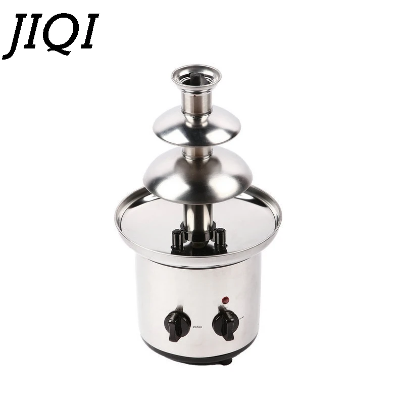 

JIQI 3 tiers Chocolate Fountains Fondue Maker Wedding Birthday Christmas Stainless Steel Melt Waterfall Machine Party 110V 220V