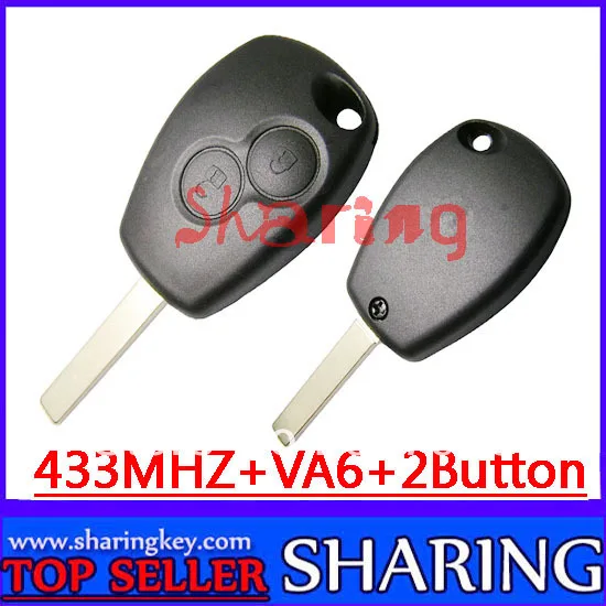 Free Shipping 5pcs lot 2 Button Remote Key Round Button With Pcf7947 For Renault